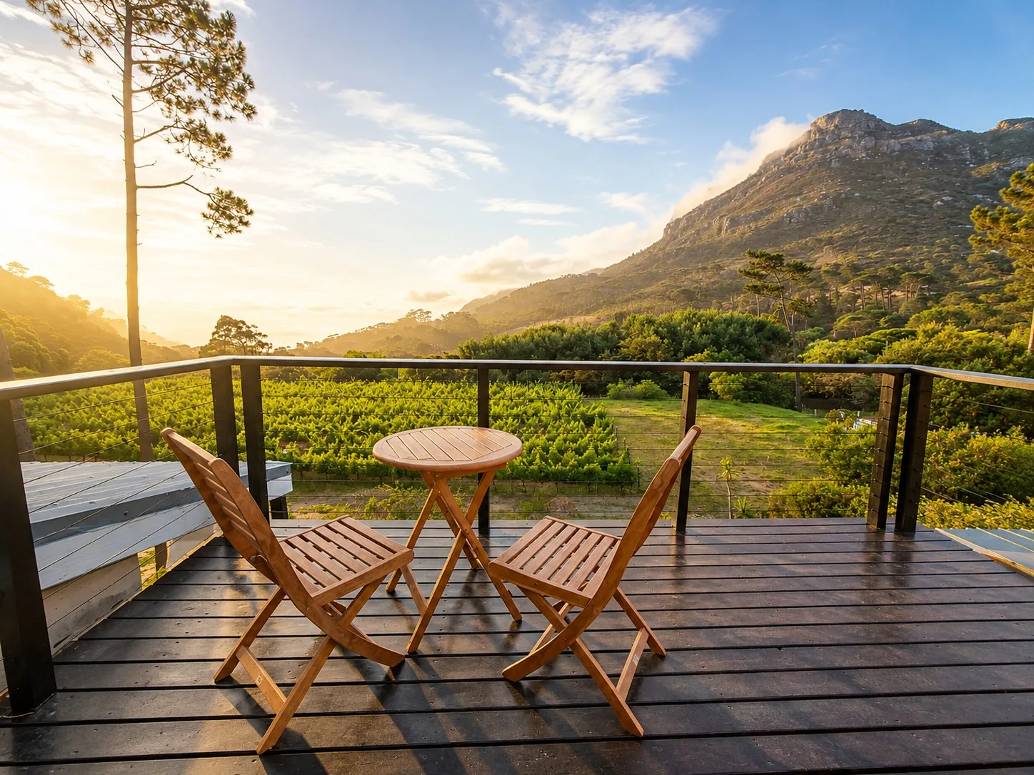 Silvermist Wine Farm panoramic views, Constantia, Cape Town