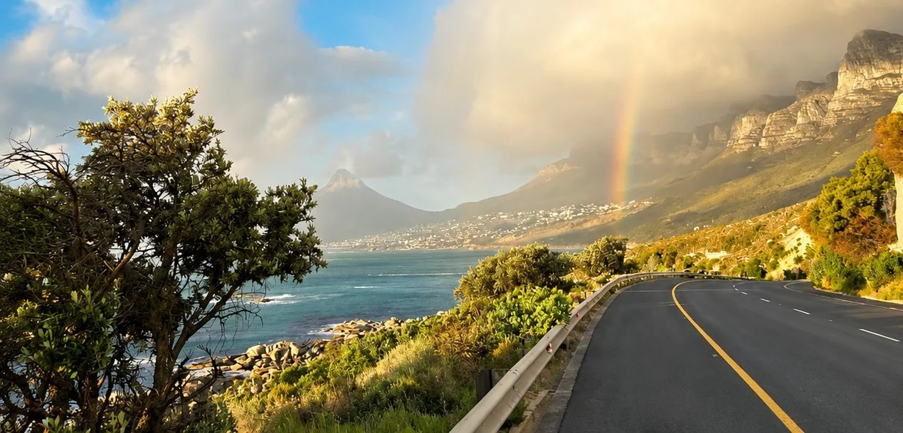 Cape Town landscape — wine farm and mountain scenery, Western Cape South Africa